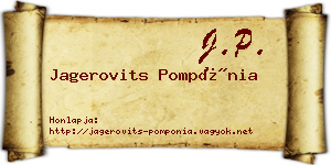 Jagerovits Pompónia névjegykártya
